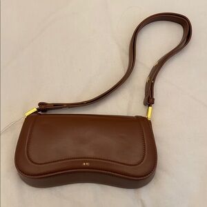 JW PEI Chocolate Brown Shoulder Bag with Gold Details